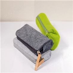 毛毡包 韩国时尚大容量文具袋  多功能毛毡笔袋 可定制