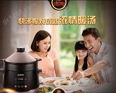 苏泊尔 DG50YC12电炖锅5L煲汤锅煮粥电砂锅bb煲陶瓷煲大容量