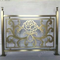 吉达旺来图来样定制各种玫瑰金楼梯护栏 会所黑钛金不锈钢扶手
