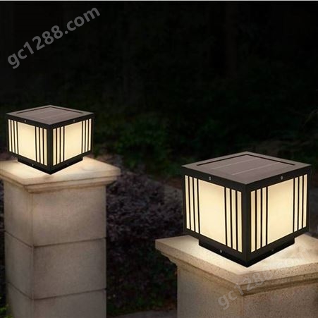 太阳能LED柱头灯 户外别墅庭院小区公园防水防雷门柱景观灯