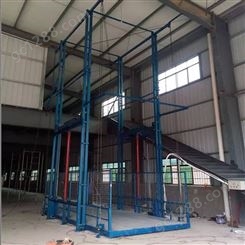 工厂仓库用SJD型2T升高4层导轨式升降货梯可非标供应地下室
