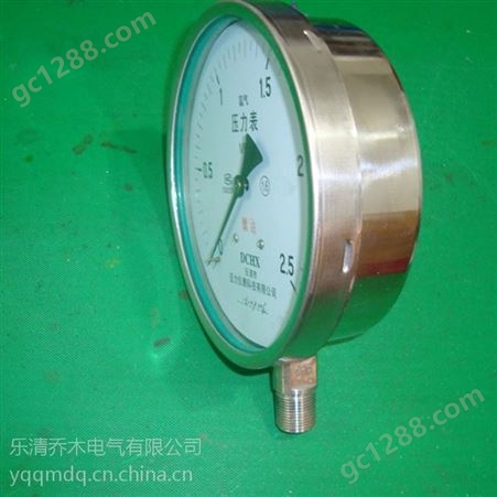 氨压力表YA-150BF/禁油压力表/不锈钢316材质