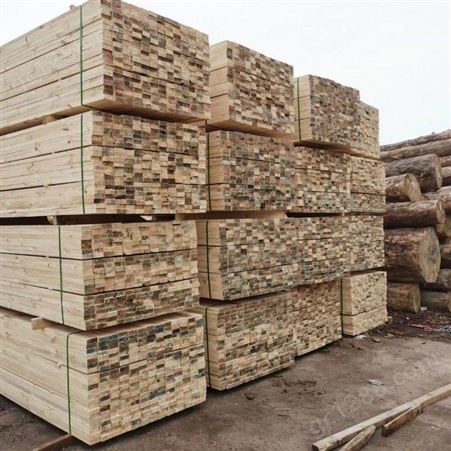厂家批发铁杉白松木方木条 工地木方批发 工程木方加工厂