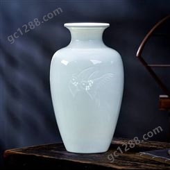 定制陶瓷影清玲珑赏瓶 家居工艺品摆件花瓶收藏品