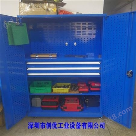 双门车间置物柜厂家创优CY-GZG75518挂板式物料存放柜治具柜工具柜定制