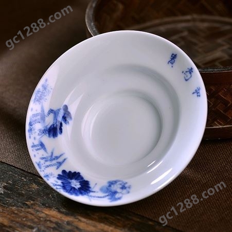 景德镇青花瓷盖碗三件套家用 单个三才碗泡茶器功夫茶碗