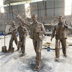 广西桂林玻璃钢农耕人物雕塑 恒创乡村文化特色雕塑