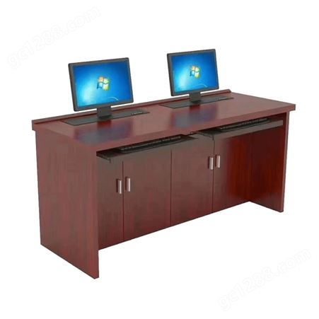 得智双人位办公桌电脑桌会议桌升降器 无纸化升降主席台操作台