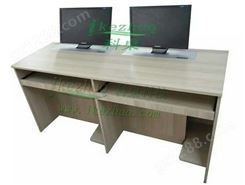 科桌液晶屏遥控升降电脑桌 双人电动升降桌 机房培训电脑桌