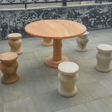 小象石桌 青石石桌子 庭院仿古石桌石凳 公园石桌子