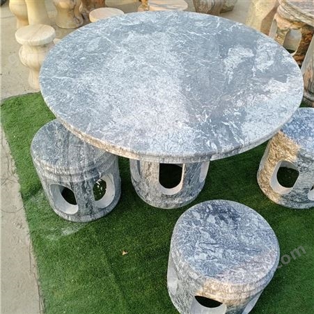 下象棋石雕桌子 石桌石凳 户外庭院青石石桌子 青石材质石雕桌凳