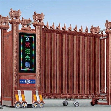 华夏源龙  不锈钢伸缩门 电动伸缩门设计制造 北京电动伸缩门