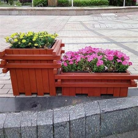 定制 景观塑木塑道路户外组合花箱 户外组合花箱花槽 护栏花箱 质量优良
