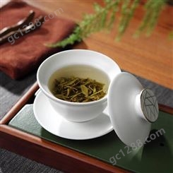 羊脂玉三才盖碗茶杯 单个白瓷加厚耐热斗茶茶盏 日式陶瓷泡茶碗