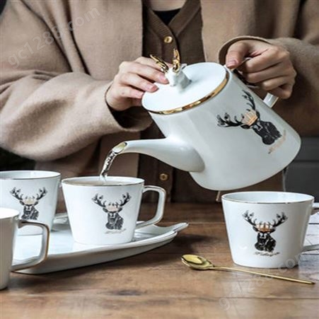 景德镇陶瓷茶壶茶杯 家用客厅陶瓷杯现代简茶壶