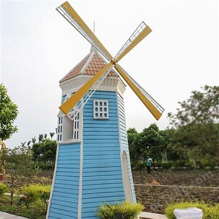 荷兰风车 大型防腐木造型出售 户外景观摆件