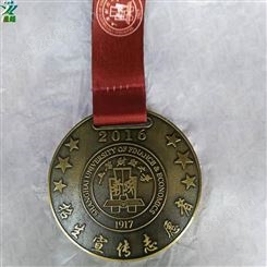 上海财经大学招生宣传志愿者奖牌定制金属古青铜奖牌