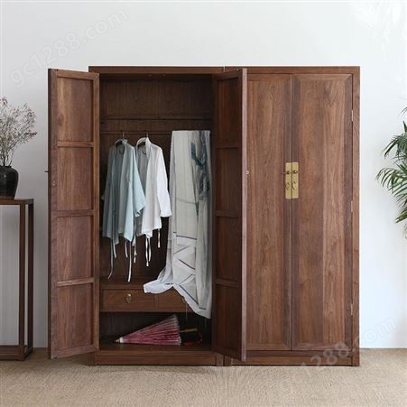 森雕中山定制衣柜 简约现代经济型卧室组装柜子 4 5门整体木质大衣橱家用