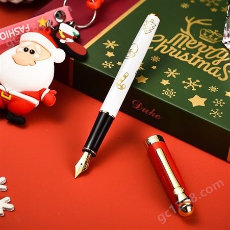新品DUKE/公爵圣诞系列933 铱金笔墨水笔礼品笔 钢笔墨水圣诞老人挂件礼盒套装 简约复古精美礼品圣诞节礼物批发包邮