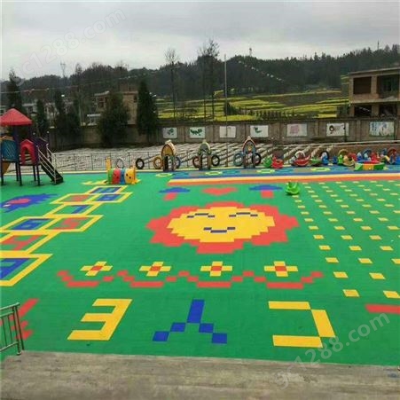 西安悬浮地板幼儿园室外户外地面防滑地胶运动篮球场塑料拼接地垫